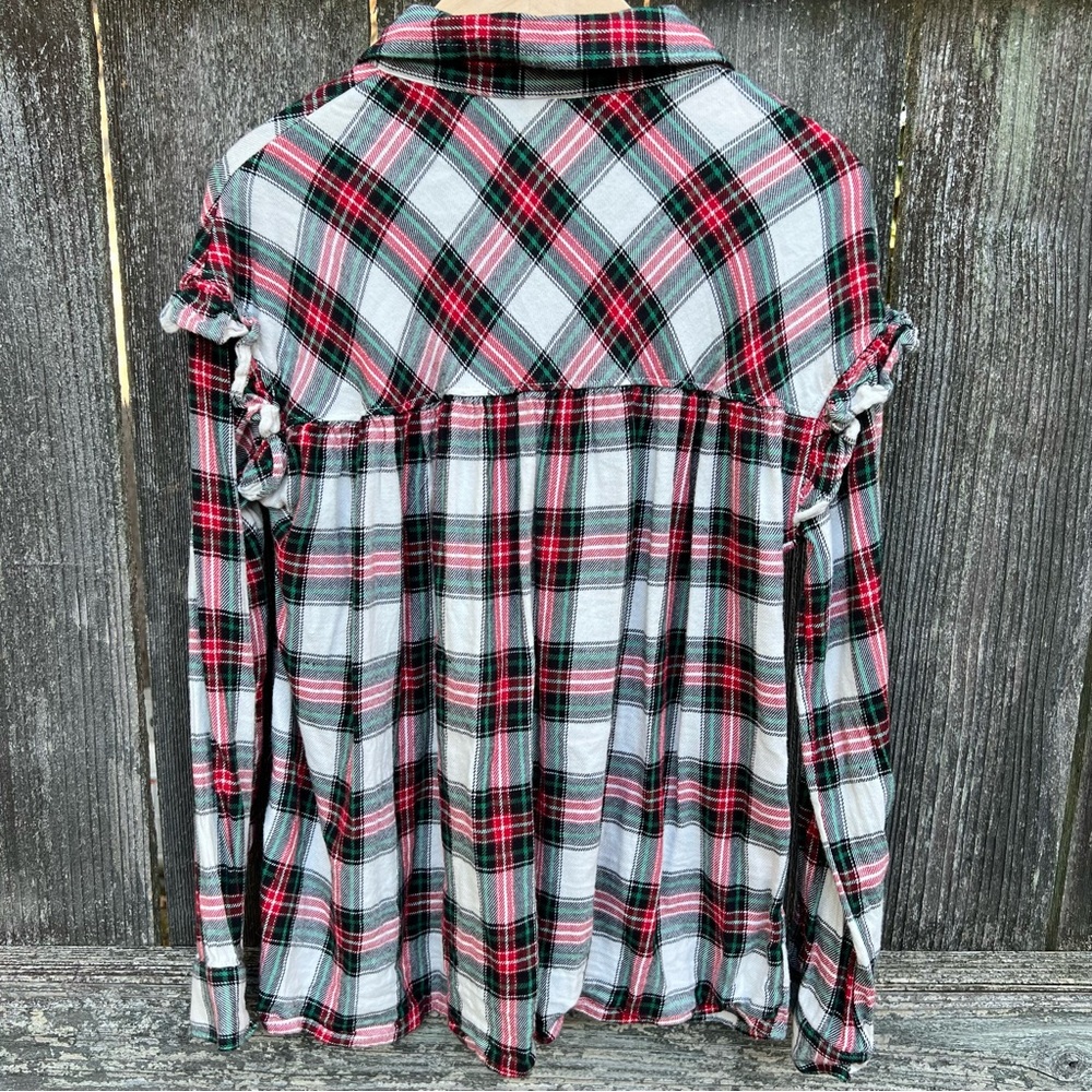 Gap Girls Christmas Plaid Shirt - Picture 2 of 6